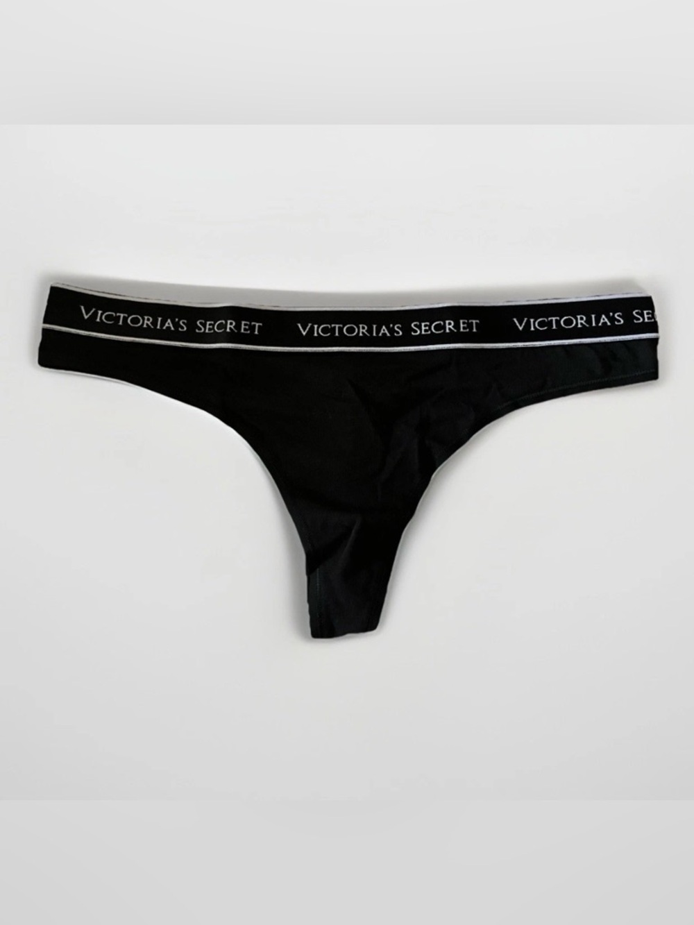 NWT Victorias Victoria's Secret VS Logo Cotton Thong Panty Yarn Dyed SZ LARGE